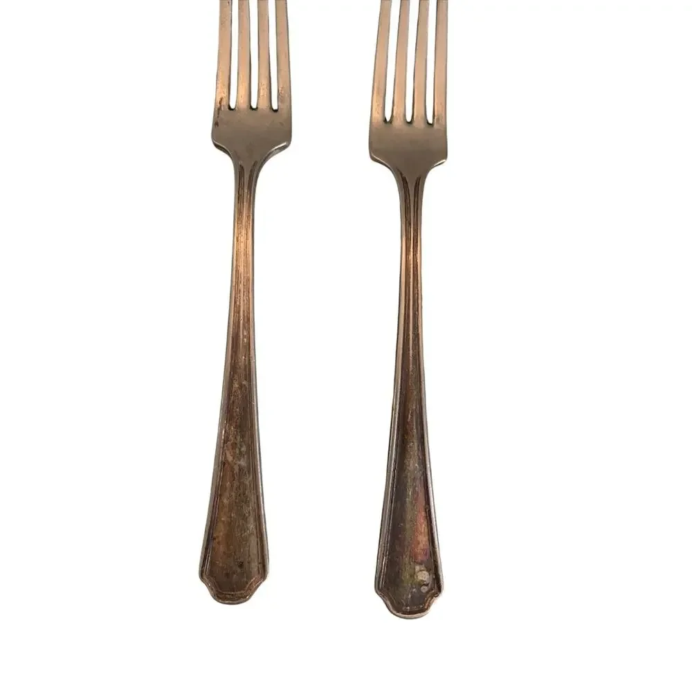 Vintage Victor V. Clad Co Philadelphia Set of 2 Dinner Forks 6 7/8